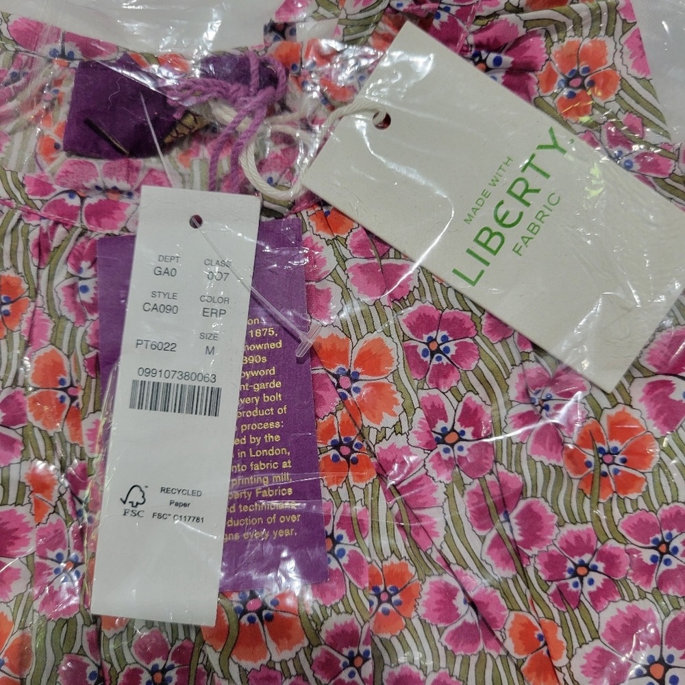 J Crew Tie-shoulder top in Liberty® Ellie fabric CA090 NWT - Picture 4 of 7